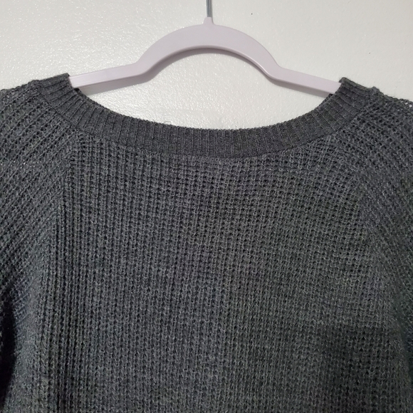 Womens Charcoal Gray Sweater Crew Neck By Brand Say What Sweater XS - Picture 3 of 11